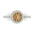 thumbnail image 1 of Clara Pucci 14K White Gold Solid Gold Champagne Halo Anniversary Ring for Women - 1.86 cttw Round Cut, 1 of 8