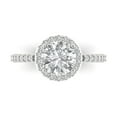 thumbnail image 1 of Clara Pucci 14K White Gold Solid Gold Clear Halo Anniversary Ring for Women - 1.86 cttw Round Cut, 1 of 8