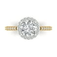 thumbnail image 1 of 1.86 ctw Halo Anniversary Ring for Women | Round Cut Zirconia Diamond | Hyperallergenic Solid 18K White/Yellow Gold, 1 of 5
