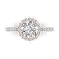 thumbnail image 1 of Clara Pucci 14K White/Rose Gold 1.86ct Clear Solitaire with Accents Ring, 1 of 8