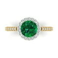 thumbnail image 1 of Clara Pucci 14K White/Yellow Gold 1.86ct Emerald Halo Ring for Women, 1 of 8