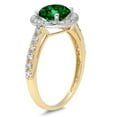 thumbnail image 1 of 1.86 ct Round Cut Simulated Emerald Halo Engagement Ring for Women in 18K White/Yellow Gold, 1 of 2