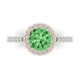 thumbnail image 1 of 1.86 ct Round Cut Simulated Green Diamond Solitaire with Simulated Diamond Accents 18K White/Rose Gold Womens Engagement Ring, 1 of 5