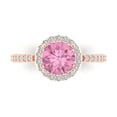 thumbnail image 1 of Clara Pucci 14K Rose Gold 1.86ct Pink Halo Ring for Women, 1 of 8