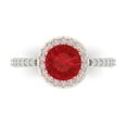 thumbnail image 1 of Clara Pucci 14K White/Rose Gold Solid Gold Tourmaline Solitaire with Accents Anniversary Ring for Women - 1.86 cttw Round Cut, 1 of 8
