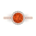 thumbnail image 1 of 1.86 ct Round Cut Simulated Red Diamond Halo Engagement Ring for Women in 18K Rose Gold, 1 of 5