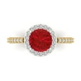 thumbnail image 1 of Clara Pucci 14K White/Yellow Gold 1.86ct Ruby Halo Ring for Women, 1 of 8