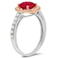 thumbnail image 1 of 1.86 ct Round Cut Simulated Ruby Solitaire with Accents Engagement Ring for Women in 18K White/Rose Gold, 1 of 2