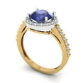 thumbnail image 1 of 1.86 ct Round Cut Simulated Tanzanite Halo Engagement Ring for Women in 14K White/Yellow Gold, 1 of 2