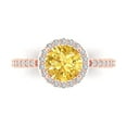 thumbnail image 1 of 1.86 ct Round Cut Simulated Yellow Diamond Halo Engagement Ring for Women in 18K Rose Gold, 1 of 5