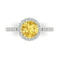 thumbnail image 1 of Clara Pucci 14K White Gold Solid Gold Yellow Halo Anniversary Ring for Women - 1.86 cttw Round Cut, 1 of 8