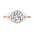 thumbnail image 1 of 1.86 ct Round Cut White Sapphire Halo Engagement Ring for Women in 18K Rose Gold, 1 of 5
