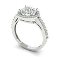 thumbnail image 1 of 1.86 ct Round Cut White Sapphire Halo Engagement Ring for Women in 18K White Gold, 1 of 2