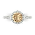 thumbnail image 1 of 1.86 ct Round Cut Yellow Moissanite Halo Engagement Ring for Women in 18K White Gold, 1 of 5