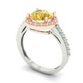 thumbnail image 1 of 1.86 ct Round Cut Yellow Moissanite Solitaire with Accents Engagement Ring for Women in 14K White/Rose Gold, 1 of 2