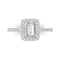 Halo Engagement Ring for Women - 1.86ct Moissanite in 18K White Gold Promise Ring