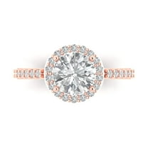 Halo Engagement Ring for Women - 1.86ct Moissanite in 18K Rose Gold Promise Ring