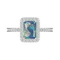 thumbnail image 1 of Clara Pucci 14K White Gold 1.86ct BlueMoissanite Halo Ring for Women, 1 of 8