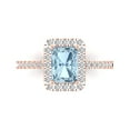 thumbnail image 1 of Clara Pucci 14K Rose Gold 1.86ct SwissBlueTopaz Halo Ring for Women, 1 of 8