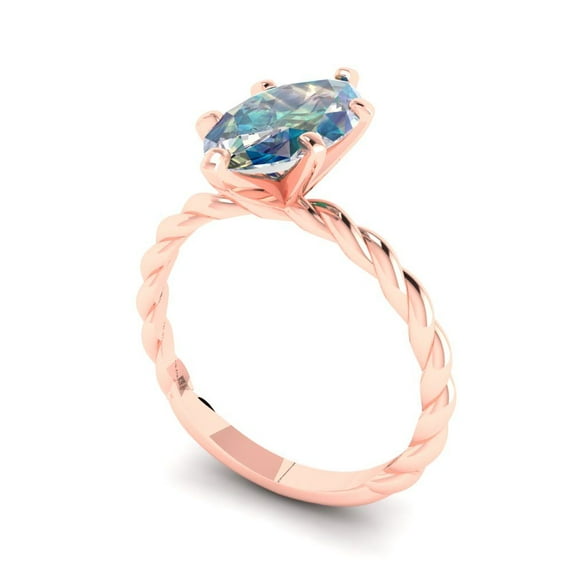 1.86ct Emerald Cut Blue Natural Swiss Blue Topaz 18k White Gold Engraving Statement Bridal Wedding Halo Designer Ring Size 7.5