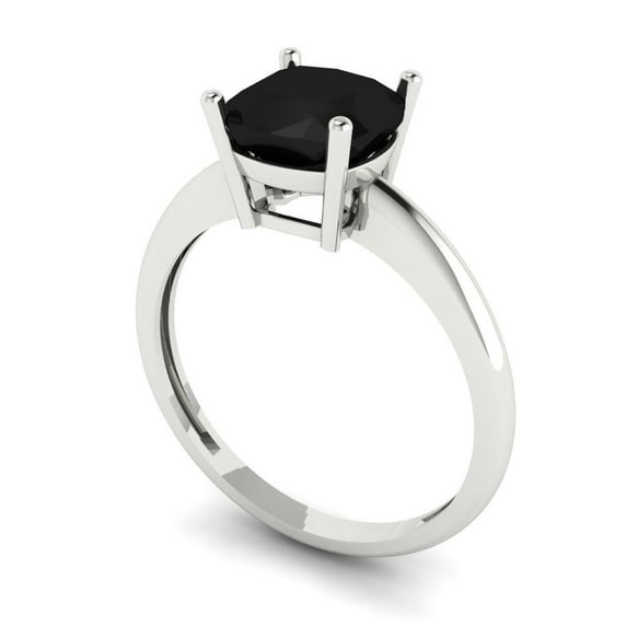 1.86ct Emerald Cut Blue Crystal 18k White Gold Engraving Statement Bridal Wedding Halo Designer Ring Size 3.5