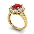 thumbnail image 1 of 1.86ct Emerald Cut Clear Moissanite 18k Yellow Gold Engraving Statement Bridal Wedding Halo Designer Ring Size 5.25, 1 of 7