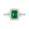 thumbnail image 1 of Clara Pucci 14K White Gold 1.86ct Emerald Halo Ring for Women, 1 of 8