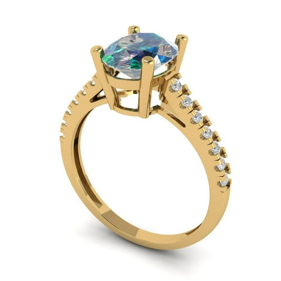 1.86ct Emerald Cut Pink Crystal 18k Yellow Gold Engraving Statement Bridal Wedding Halo Designer Ring Size 6.25