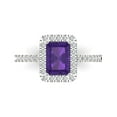 thumbnail image 1 of Halo Engagement Ring for Women - 1.86ct Natural Amethyst in 14K White Gold Promise Ring, 1 of 6