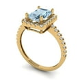 thumbnail image 1 of 1.86ct emerald cut blue natural aquamarine 14k yellow gold halo Bridal Wedding Engagement Promise Anniversary Ring for Women size 10, 1 of 7
