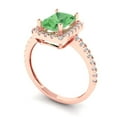 thumbnail image 1 of 1.86ct emerald cut green Zircon 18k rose gold halo Bridal Wedding Engagement Promise Anniversary Ring for Women size 5, 1 of 7