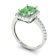 thumbnail image 1 of 1.86ct emerald cut green Zircon 18k white gold halo Bridal Wedding Engagement Promise Anniversary Ring for Women size 5.5, 1 of 7