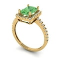thumbnail image 1 of 1.86ct emerald cut green Zircon 18k yellow gold halo Bridal Wedding Engagement Promise Anniversary Ring for Women size 9, 1 of 7