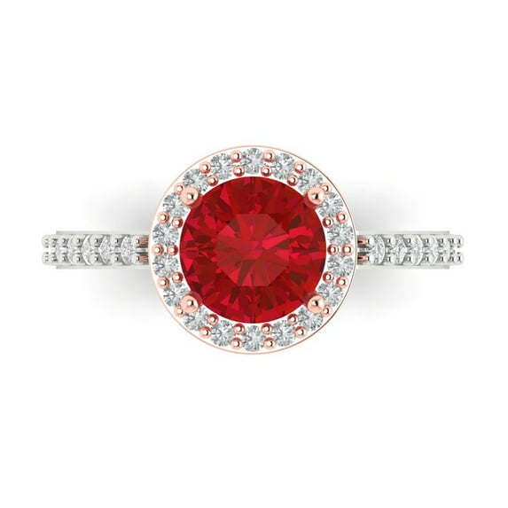 Clara Pucci 14K White/Rose Gold 1.86ct Tourmaline Solitaire with Accents