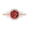 thumbnail image 1 of Clara Pucci 14K Rose Gold 1.86ct Garnet Halo Ring for Women, 1 of 8