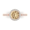 thumbnail image 1 of 1.86 ct Round Cut Yellow Moissanite Halo Engagement Ring for Women in 18K Rose Gold, 1 of 5