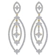 thumbnail image 1 of AFFY 1.87 Carat Round Shape White Natural Diamond Marquise Shape Dangle Earrings 14k Solid Yellow Gold, 1 of 1