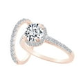 thumbnail image 1 of AFFY 1.87 Carat Round Shape White Natural Diamond Semi Mount Halo Engagement Ring Set 18K Solid Rose Gold Ring Size-8, 1 of 1