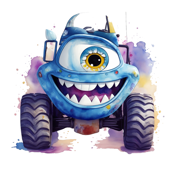 Blue Truck with One Eye Smiling Birthday Photo Edible Image Cupcake and Cookie Toppers by TNCT (20 Count)
