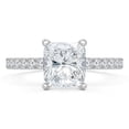 thumbnail image 1 of 1.88 CTW Cushion Diamond Solitaire with Accents Engagement Ring in 14K White Gold - Size 7.5, 1 of 1