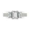 thumbnail image 1 of 1.88 ct Emerald Cut Moissanite 3 Stone 14K White Gold Womens Engagement Ring, 1 of 5