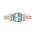 thumbnail image 1 of Clara Pucci 14K Rose Gold 1.88ct Aquamarine Three-Stone Ring for Women, 1 of 8