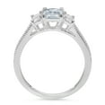 thumbnail image 1 of 1.88 ct Emerald Cut Natural Swiss Blue Topaz Three-Stone Engagement Ring for Women in 14K White Gold, 1 of 2