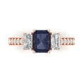 thumbnail image 1 of Clara Pucci 14K Rose Gold 1.88ct BlueSapphire Three-Stone Ring for Women, 1 of 8