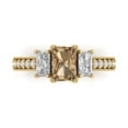 thumbnail image 1 of Clara Pucci 14K Yellow Gold Solid Gold Champagne Three-Stone Anniversary Ring for Women - 1.88 cttw Emerald Cut, 1 of 8