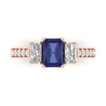 thumbnail image 1 of Clara Pucci 14K Rose Gold 1.88ct Tanzanite Three-Stone Ring for Women, 1 of 8