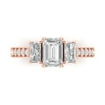 thumbnail image 1 of 1.88 ct Emerald Cut White Sapphire 3 Stone 18K Rose Gold Womens Engagement Ring, 1 of 5