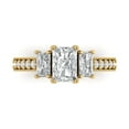 thumbnail image 1 of 1.88 ct Emerald Cut White Sapphire 3 Stone 18K Yellow Gold Womens Engagement Ring, 1 of 5