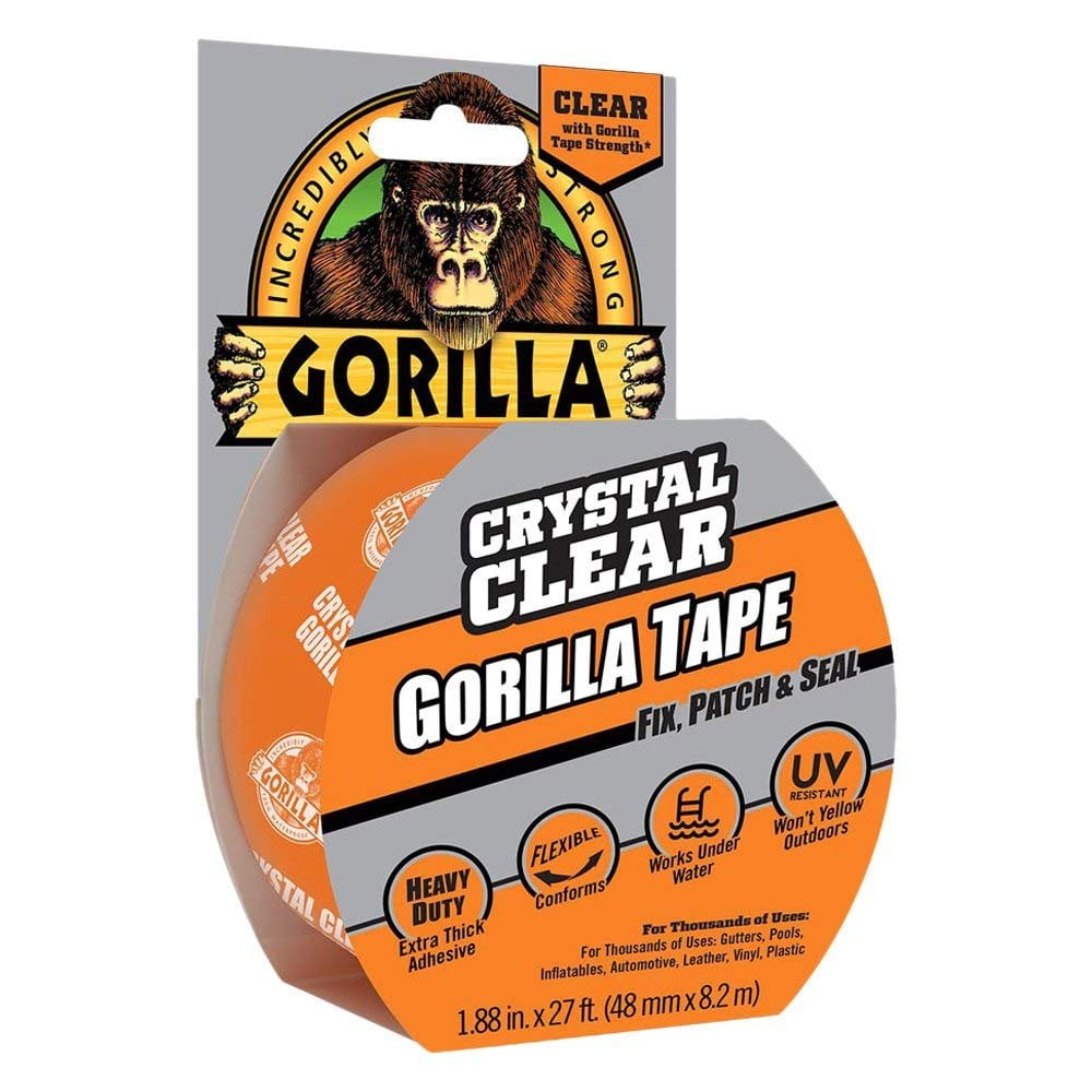 6-pack Gorilla Tape Clear Repair Tape - Strength Crystal Clear - 6 Pack, 1.88 In x 9 Yds — Residential Use, Standard Application
