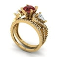 thumbnail image 1 of 1.89 ct Brilliant Round Cut Natural Garnet 14k Yellow Gold Solitaire with Accents Engagement Bridal Wedding Ring Band Set size 5.75, 1 of 7